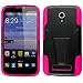 QualityStores® Alcatel One Touch Pop star LTE A845L Prepaid Smartphone Premium Durable Rugged Shell Hybrid Protective Phone Case Cover with Built in Kickstand Pink+ Cleaning Cloth