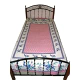 Indian Bedding Pink Blue Camel Print Bed Cover Twin Size Cotton Bedspreads