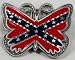 Dixie Blue/Red Enamel Diamondcut Pewter Butterfly Buckle