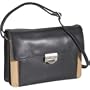 Derek Alexander Leather Alternatives East/West Half Flap Organizer (Black/Camel)