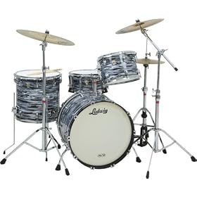 Ludwig Fab 4 Classic Maple Drum Set com 22 "Kick, Black Diamond Pearl