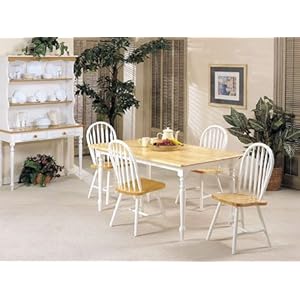 Farmhouse Design Natural And White Solid Wood Table Acs20247nw