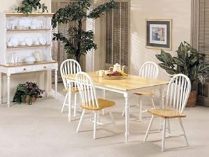 Farmhouse Design Natural And White Solid Wood Table Set Acs20247nw 20482nw