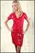 Grail Pipe and Birds Women's Short Sleeve Henley Dress in Fire Red