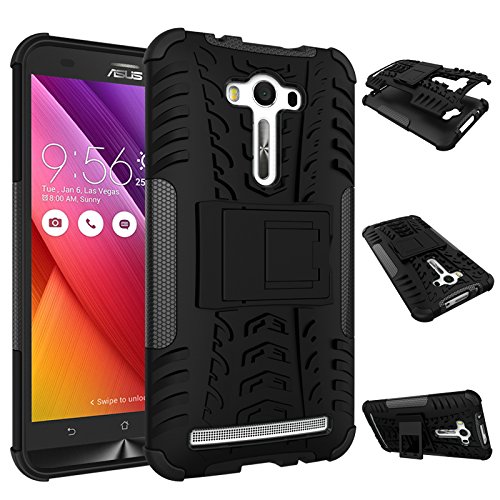 ASUS Zenfone 2 laser ZE550KL Case , IVSO ASUS Zenfone 2 laser ZE550KL High Quality Double Layer Protective Stand Case for ASUS Zenfone 2 laser ZE550KL 5.5 inch Smartphone. (Black)