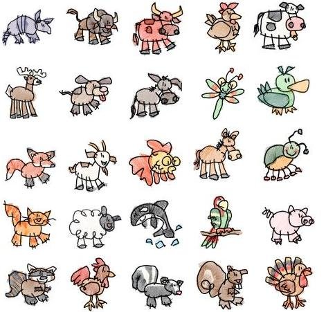 OESD Embroidery Machine Designs CD Animal Drawings 2