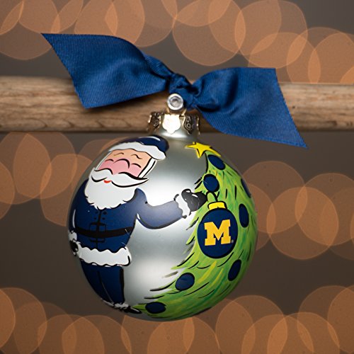 Glory Haus Michigan Santa Glass Ball Ornament Glory Haus Michigan Santa Glass Ball Ornament