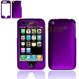 Durable Hard Purple Rubberized Snap-on Protective Case Cover for Apple Iphone 3G