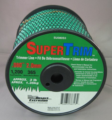 SuperTrim .080-Inch 3-Pound Spool Home Owner Grade Round Grass Trimmer Line, Green SU080S3-2 SuperTrim .080-Inch 3-Pound Spool Home Owner Grade Round Grass Trimmer Line, Green SU080S3-2