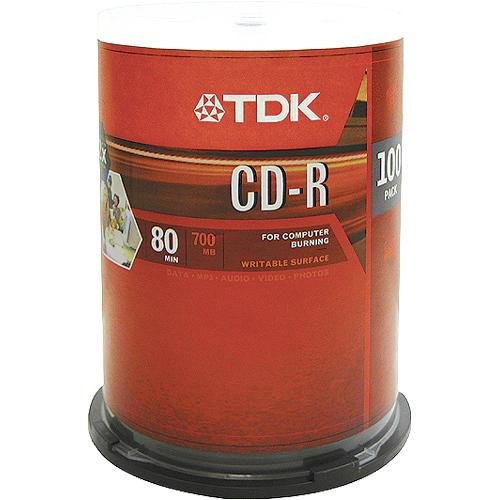 Electronics: TDK CD R80CB100 CD R  80min, 700 MB, 52x  100 Pack Spindle 