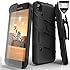 Zizo&reg; Bolt Cover For Alcatel Idol 3 (5.5 inches) with Tempered Glass Screen Protector Included. Dual-Layered Slim Armor Case Cover. Holster Belt-clip Lanyard Id Holder Kickstand Included (Black/Black)