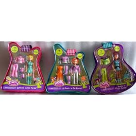 Polly Pocket Rock N Go Purse x 3 Polly, Lea and Lila Sets (2006) by Polly Pocket