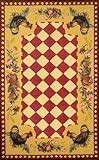 Trans Ocean - Tuscany - Rooster Area Rug - 8' Round - Red