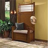 Mission Oak Hall Tree & Bench By Powell Furniture
