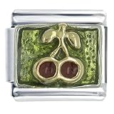Cherries Food Italian Charms Bracelet Link