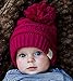 Funky Junque Girls Winter Hat Warm Knit Slouchy Toddler Kids Pom Beanie - Hot Pink
