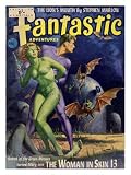 Fantastic Adventures, Sci-Fi Pulp magazine Cover, 1950s (30x40cm Art Print)
