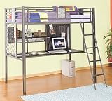 Metal twin size loft bed with computer desk metal loft bed Metal twin size loft bed with computer desk