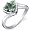 Trillion Cut Bypass Style 1.50 carats Green Amethyst Ring in Sterling Silver Rhodium Finish Size 5, Available in Sizes 5 thru 9