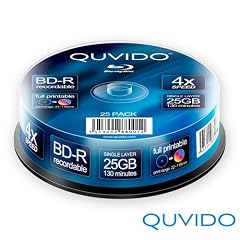 25 QUVIDO BD-R 25GB 4x full printable in Spindel // RiTEK