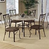 Brookside 5 Piece Round Dining Set with Diamond Fossil Back Chairs - Hillsd ....
