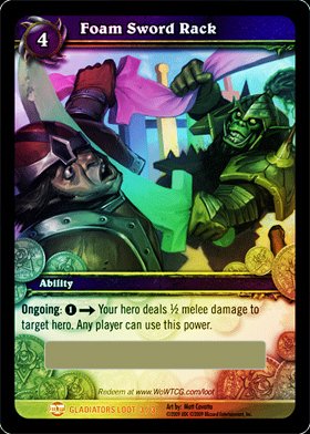 Foam Sword Rack - World of Warcraft TCG Loot Card - Unredeemed