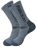 2&3Pack Men's Cushion Outdoor Hiker Crew Socks Medium Weight Light Grey 2Pair