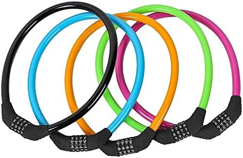 Ayubish Colorful Bicycle Cable Lock 5-digit Bicycle Combination Lock Ressettable Combination Cable Lock CYCLKD402 (Blue)
