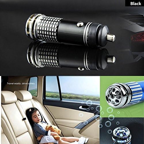 Junadel 12V Mini Auto Car Air Purifier Ionizer Anion / Formaldehyde Oxygen Bar, Black - Premium Quality Air Freshener Bad Odor Remover Pleasant Air Increaser