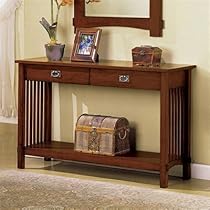 Big Sale Mission Style Charter Oak Finish Hallway Console Table