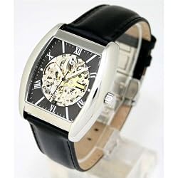 Auguste Galan MECCANIX ASTS Mens Mechanical "Skeleton" Watch with Black Strap. Model: AG-0740