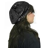 Black Shiny Sequin Beret