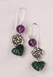 Celtic Knot Aventurine and Amethyst Earrings