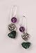 Celtic Knot Aventurine and Amethyst Earrings