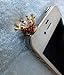 Diamond Crown Bling Ear phone Jack Dock Plug Ear Cap Antidust Plug Stopper for iphone 4 4S