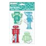 Blips & Beeps Dimensional Designs Stickers 4-1/2-Inch by 6-Inch Sheet, Robots