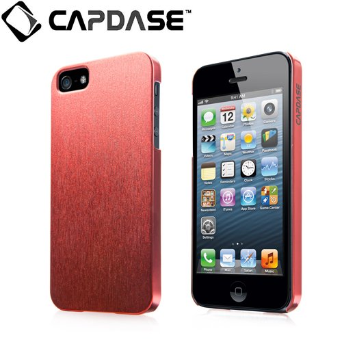 CAPDASE 日本正規品 iPhone5 Karapace Jacket Silva Satin, Red (クリスタル・クリアー液晶保護シート、ムービースタンド、プロテクティブ・ポーチ 付属) KPIH5-SA09