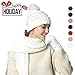 Hat Gloves Scarf Set Knit Soft Pompom Touch Screen New Warm 3 Peices Cold Weather Gift Winter for Women Girl