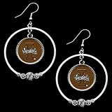 Idaho Vandals Ladies Double Hoop Crystal Dangle Earrings
