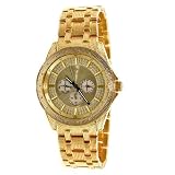 Mens Gold Diamond Watch, Just Bling Mens Classic Gold-Tone Diamond Multifunction Watch