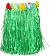LUAU - 6 kids FLOWERED GREEN HULA skirts