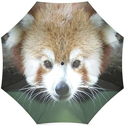 Romatic Valentine's Day Gifts Presents Cute Red Panda Face Pattern 100% Fabric And Aluminium Foldable High-quality Umbrella