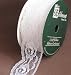 Approx 9' long X 1 1/2" wide White lace type ribbon Made in Canada