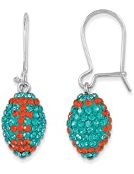 Sterling Silver Swarovski Elements Miami Spirit Football Earrings