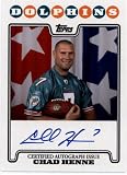 2008 Topps Rookie Premiere Autographs #CH Chad Henne RC - Rookie Insert Card - Autographed Football Card / Miami Dolphins / Hand Signed on CARD! - Rare Rookie Card in Screw Down Display Case!!!