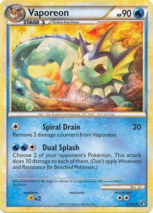 pokemon legend hs3 undaunted single card vaporeon 41 uncommon  more detail click!
