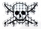 Fourstar Reflective Shiney Silver Pirate Skull & Bones / Boards Skateboard Sticker