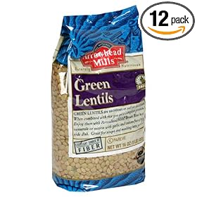 Arrowhead Mills Organic Green Lentils, 16-Ounce Bags  (Pack of 12)
