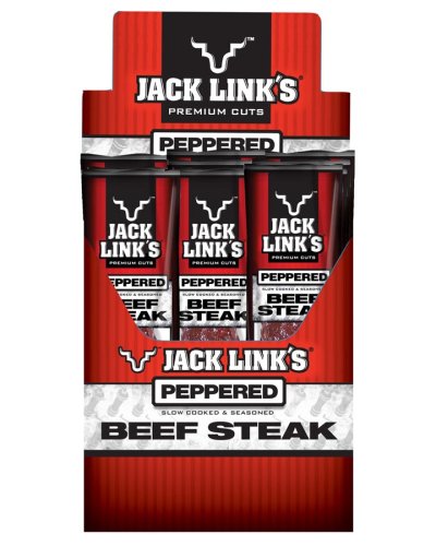 Jack Link's Beef Steak, Peppered Flavor, 1-Ounce Packages (Pack of 24) by Jack Links