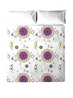 Hipster Juego De Sábanas Nima (Blanco/Lila)